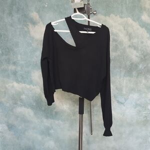 Eloquii Black Asymmetrical Sweatshirt